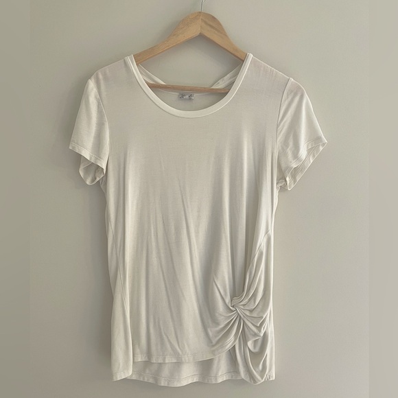 kismet white bottom knot detailed white blouse size S - Picture 1 of 4